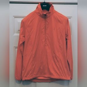 PETER MILLAR WIND CORAL ORANGE POLYESTER PULLOVER WINDBREAKER SIZE L NWOT